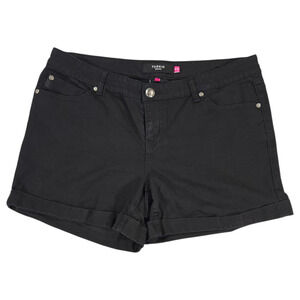 Torrid Denim Wom Sz 18 Black Cuffed Hem Stretch Shorts Classic Spring Summer EUC